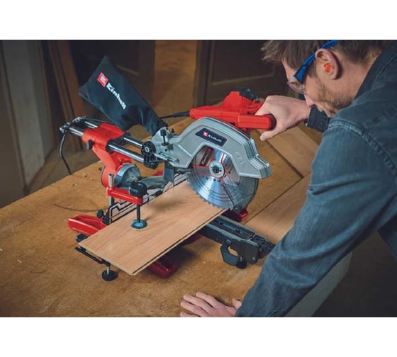 Пила торцовочная Einhell TE-SM 10 L Dual 2100Вт, 254x30мм, пропил 305x85мм, лазер 4300877
