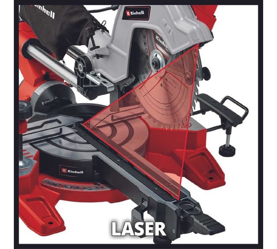 Пила торцовочная Einhell TE-SM 10 L Dual 2100Вт, 254x30мм, пропил 305x85мм, лазер 4300877