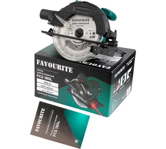 Пила циркулярная FAVOURITE FCS 185L 1800Вт, ф185мм, лазер 113204185
