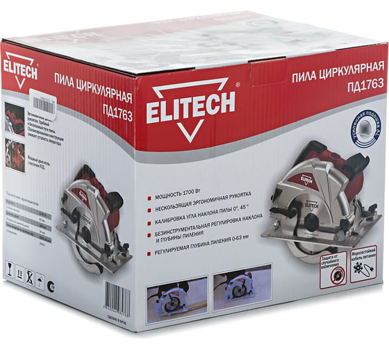 Циркулярная пила ELITECH ПД1763