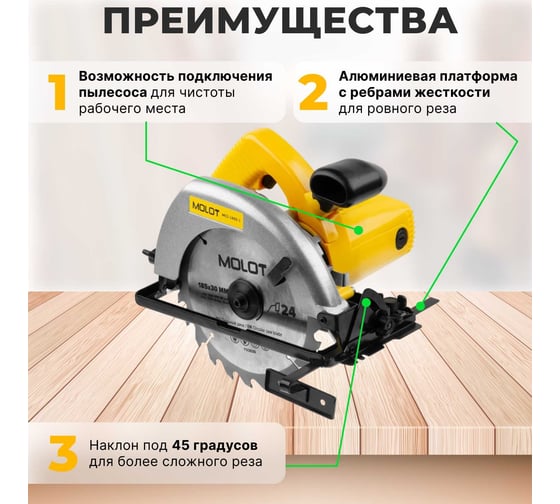 Циркулярная пила MOLOT MCS 1865-1 0329138