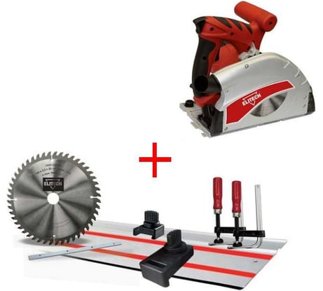 Пила диск погружн, Elitech 1200Вт,5500об\м,диск-ф160x20мм,рез-55мм,4.8кг,кор.,аксессуары ПД1255П14 173915