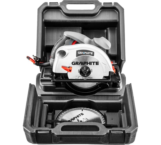 Дисковая пила GRAPHITE 185 мм, 1200Вт, доп диск, кейс 58G488