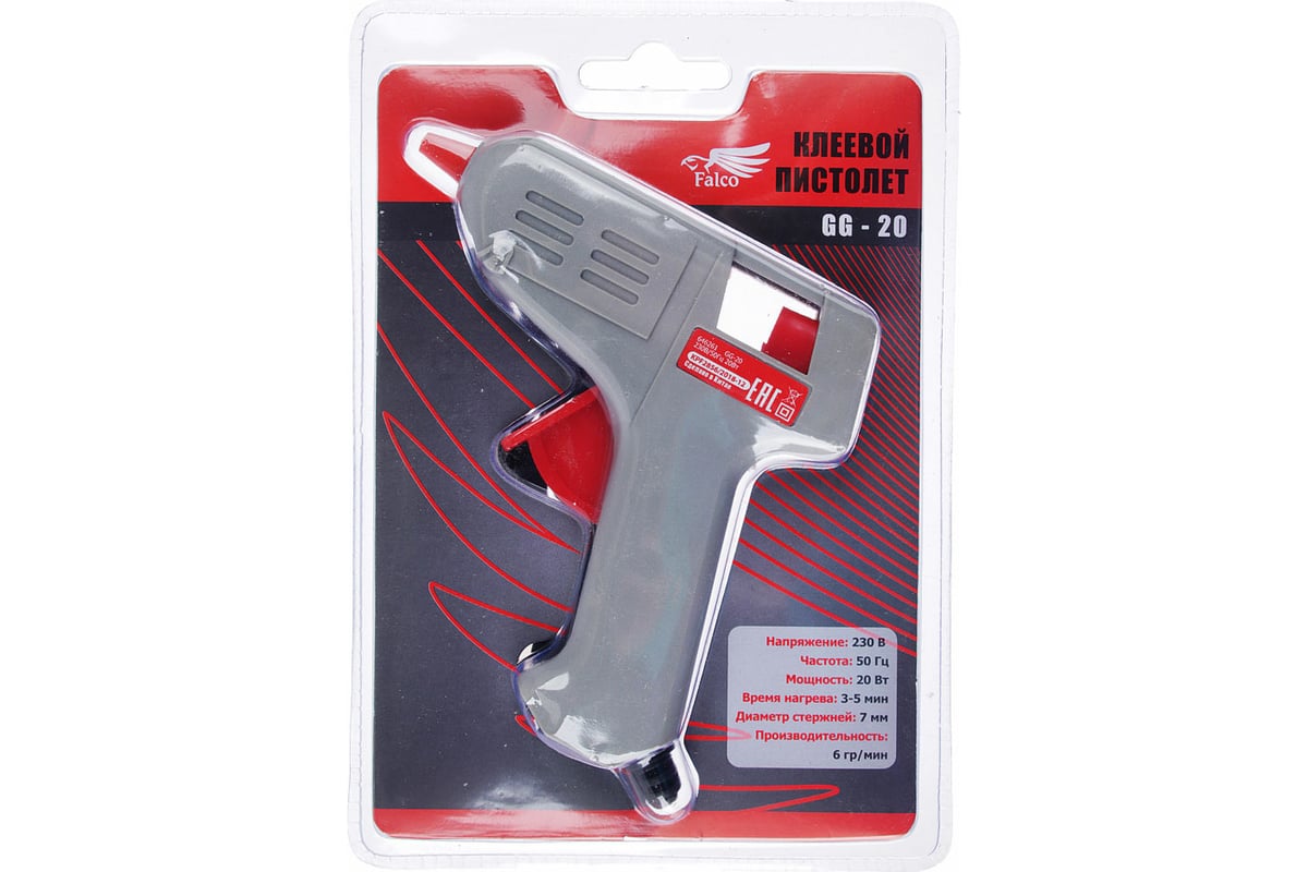Электрический клеевой пистолет FALCO GG-20, 2 стержня 646-261 ...