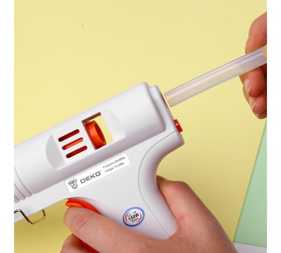 Клеевой термопистолет DEKO DKGG150 150Вт, SET2, с функцией THERMAL CONTROL, набор клеевых стержней 063-4973