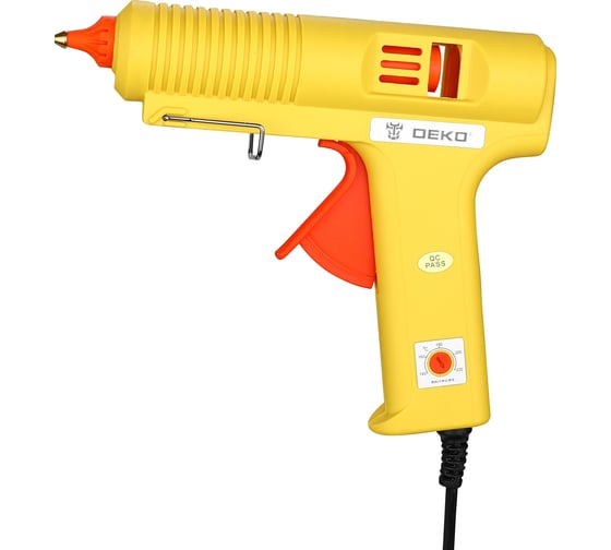Клеевой термопистолет DEKO DKGG150 150ВТ, SET4, с функцией THERMAL CONTROL, подставка, набор стержней 063-4974