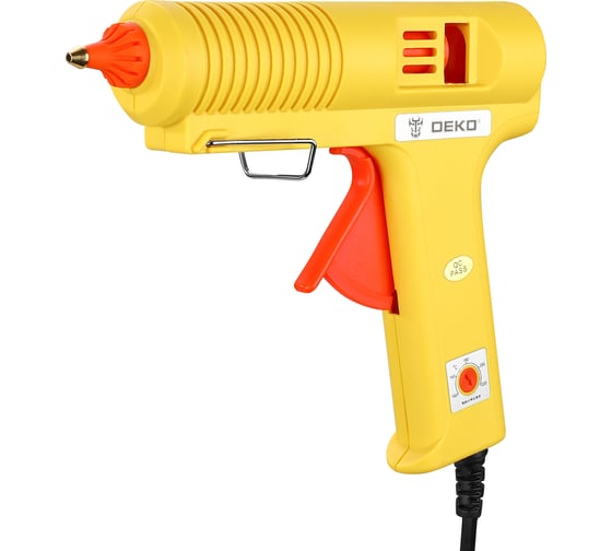 Клеевой термопистолет DEKO DKGG150 150ВТ, SET4, с функцией THERMAL CONTROL, подставка, набор стержней 063-4974