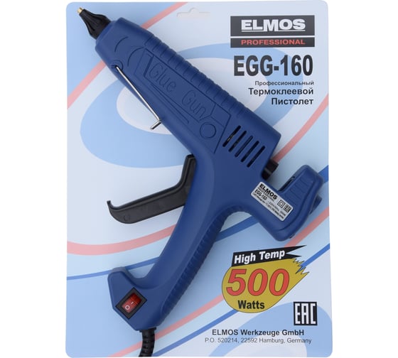 Термоклеевой пистолет Elmos EGG 160, d 11 mm, 500 W e70 591
