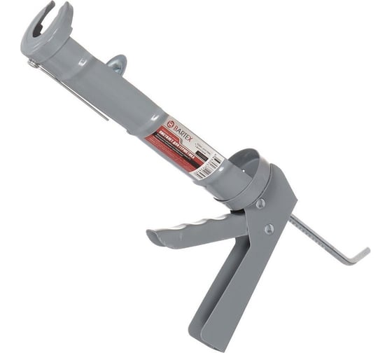 Пистолет для герметика BARTEX 310 мл, 225 мм, полуоткрытый, алюм, зубчатый шток 6 мм Yl150005 309632 1