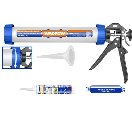 Пистолет для герметика WADFOW 380 мм 4/12 WCG5315
