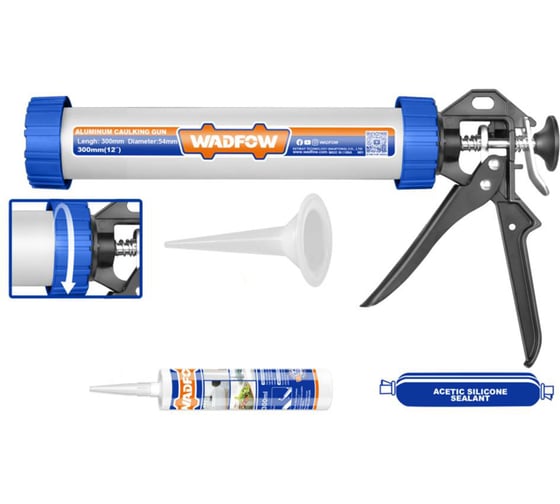Пистолет для герметика WADFOW 300 мм 4/16 WCG5312
