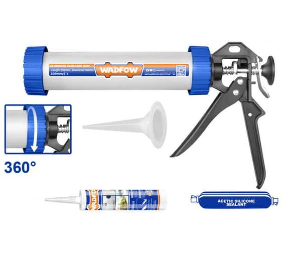 Пистолет для герметика WADFOW 230 мм 4/16 WCG5309