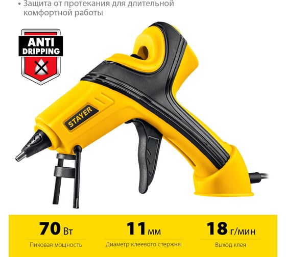 Электрический термоклеевой пистолет STAYER Pro 11 0681-20
