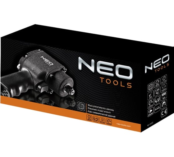 Пневматический ударный гайковерт NEO Tools набор головок 12-022