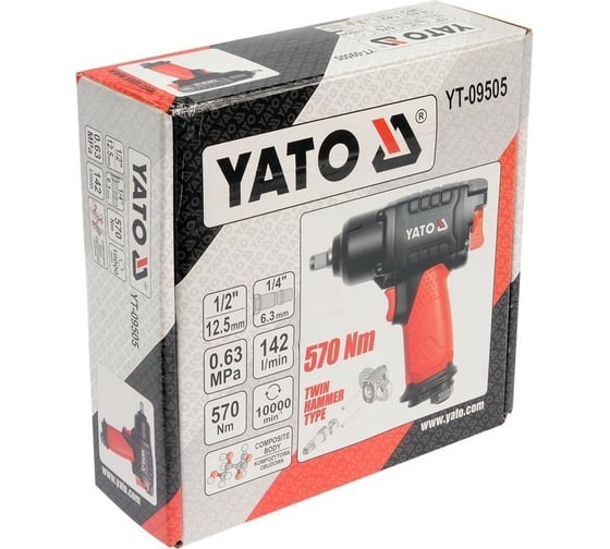 Пневматический гайковерт YATO 1/2", 570 Нм YT-09505