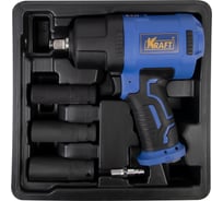 Пневматический ударный гайковерт KRAFT 1/2 1450 н.м., в кейсе с головками KT 707014