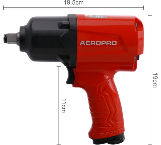 Пневматический ударный гайковерт Aeropro 1/2", 1150 Н·м A398