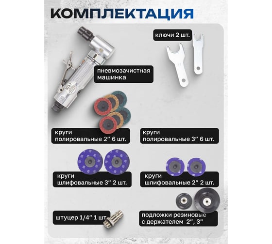 Пневмозачистная машинка с комплектом аксессуаров Forsage F-ST-7733MK(51976)