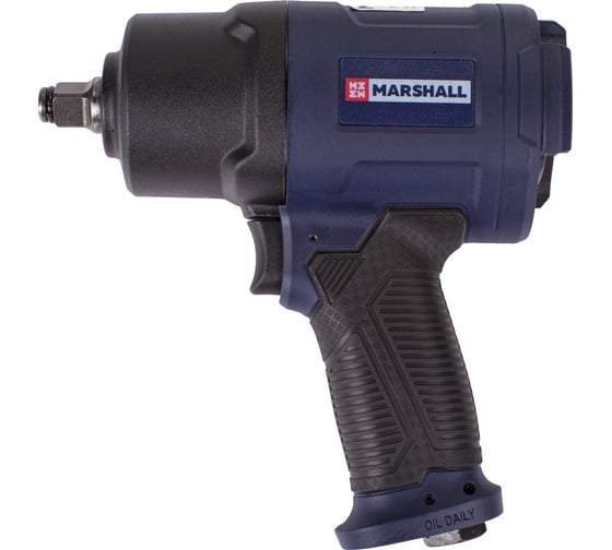 Пневматический ударный гайковерт MARSHALL 1450 н.м, 1/2, ударные головки, кейс MR3004
