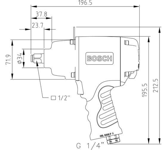 Пневматический ударный гайковерт Bosch 0607450615