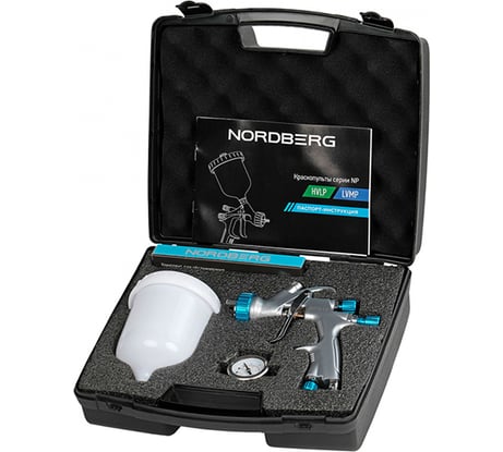 Краскопульт NORDBERG LVMP с верхним баком сопло 1.3 мм, пластиковый кейс NP7513