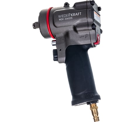 Компактный пневматический ударный гайковерт WIEDERKRAFT 1/2", 1200 Нм, 119 мм WDK-20420S