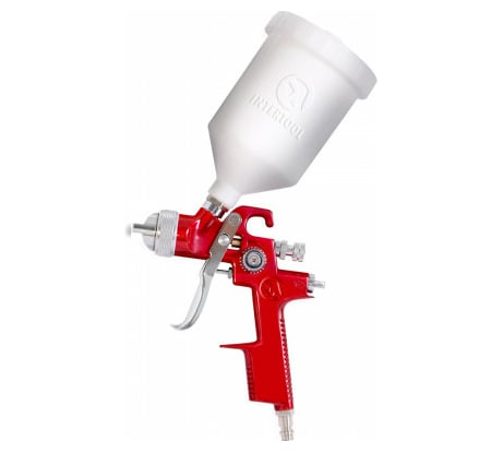 Пневматический краскопульт INTERTOOL, форсунка 1.4 мм, бачок 600 мл, PT-0104