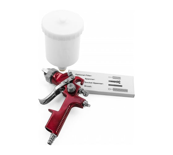 Пневматический краскопульт INTERTOOL, форсунка 1.4 мм, бачок 600 мл, PT-0104