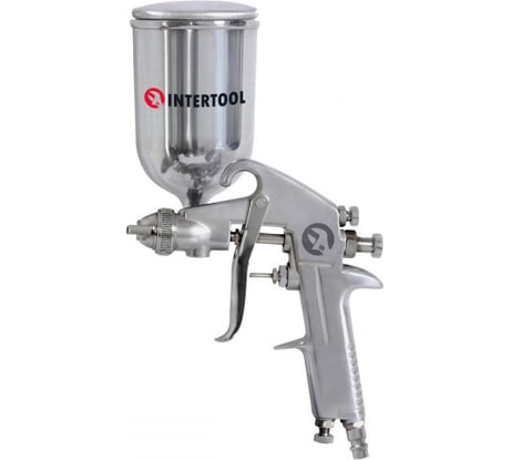 Пневматический краскопульт INTERTOOL HP, форсунка 1.5 мм, бачок 400 мл PT-0202