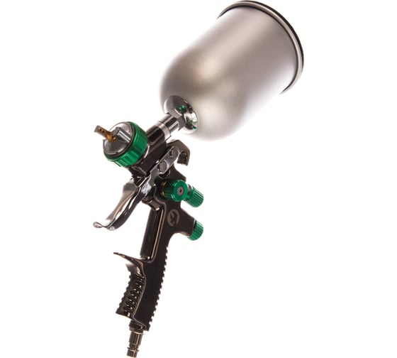 Пневматический краскопульт INTERTOOL LVLP GREEN, форсунка 1.3 мм, бачок 600 мл  PT-0131