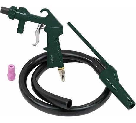 Пескоструйный пневмопистолет Rockforce шлангового типа, 2 сменных сопла, вход 1/4", шланг 1м, расход воздуха 180 л/мин, давление 6 бар, в блистере RF-SB-03(59442)