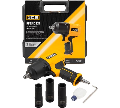 Набор из пневмогайковерта ударного JCB "Twin Hammer" 1/2" JCB-RP9510 KIT(58328)