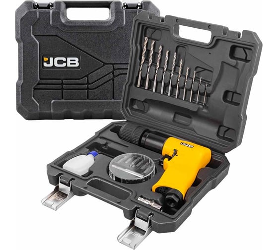 Пневмодрель с реверсом, набором бит и сверл JCB 20 предметов JCB-RP7810 /RP7102/(58338)