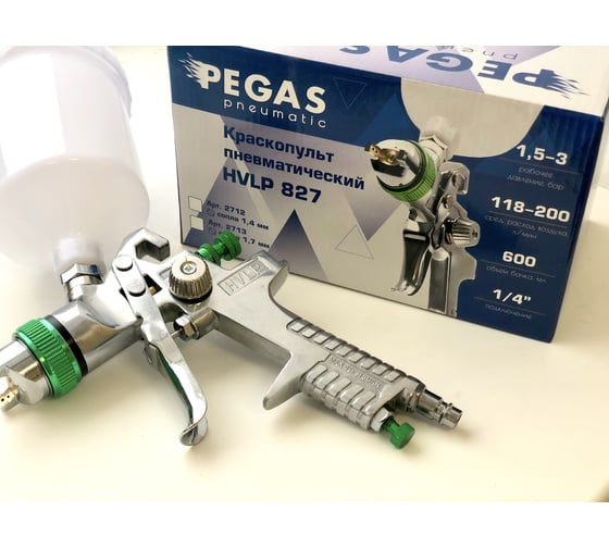 Краскопульт Pegas pneumatic HVLP827 сопло 1.4 мм 2712