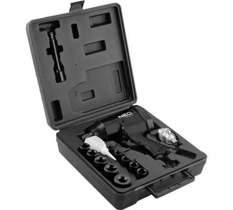 Пневматический ударный гайковерт NEO Tools 1/2", 320 Нм, с головками 14-502