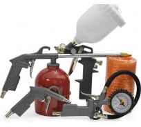 Пневматический набор Pegas pneumatic 5 предметов: краскораспылитель, пистолет для подкачки шин, продувочный и моющий пистолет 2801