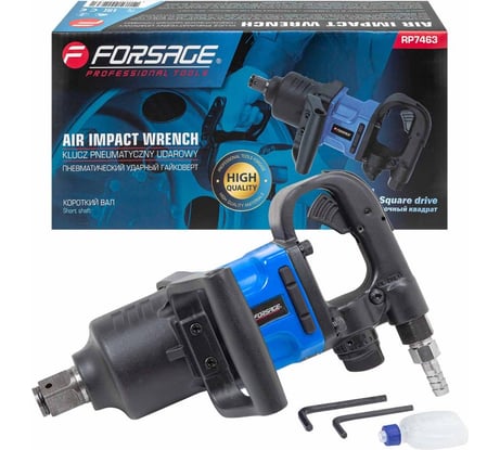 Пневмогайковерт ударный с коротким валом Forsage реверсом и регулировкой усилия 1''  (2000Hм) F-RP7463(50502)