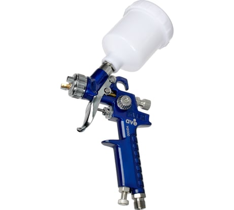 Окрасочный пистолет AVE H-2000 дюза 1 мм, HVLP, вход 1/4", верхний пластиковый бачок 200 мл, ключ, щетка, фильтр AF-10 H-2000-1,0