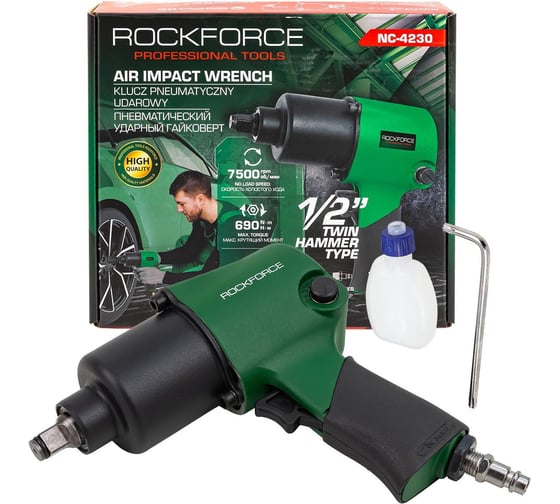 Гайковерт пневматический ударный Rockforce 1/2", 690Нм RF-NC-4230(61573)