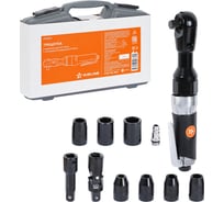 Трещотка пневматическая AIRLINE 1/2" 61Нм с головками 13пр. (9-19мм) кейс ATAZ021