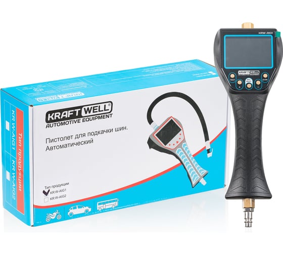 Пистолет для накачки шин KraftWell автоматический, с LCD дисплеем арт. KRW-AIG1 1