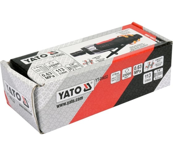 Пневматическая шлифмашина YATO 0.63MPa 113 l/min прямая YT-09632 370309632 092 1