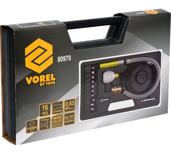 Пневмошлифмашина мини в наборе VOREL 80970