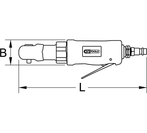 Пневматический переключающийся мини-ключ с трещоткой KS Tools SlimPOWER 1/4 515.5505
