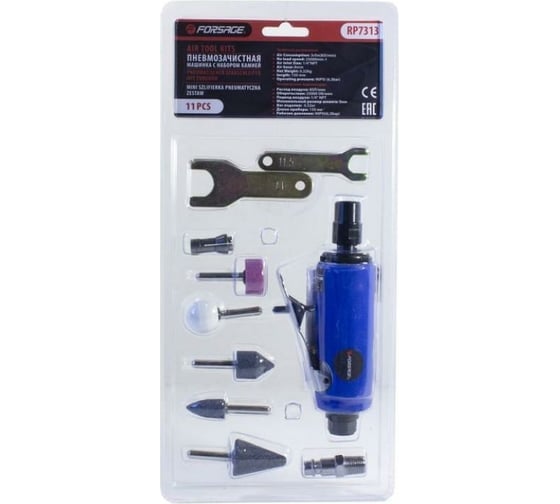 Пневмозачистная машинка Forsage с комплектом камней 11пр 50341 F-RP7313 F-RP7313(50341)