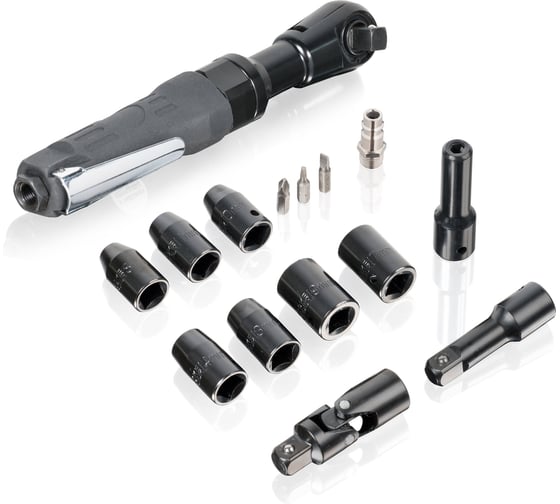 Пневматическая трещотка с набором головок 1/2" KraftWell в кейсе KRW12RW-T