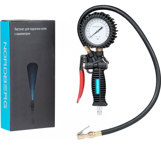 Пистолет для подкачки колес с манометром NORDBERG 80 мм Ti61 1