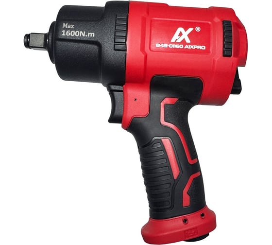 Пневмогайковерт AIXPRO ударный гайковерт, 1/2", 1600 Нм, композитный корпус, для шиномонтажа и сервиса 843-01160