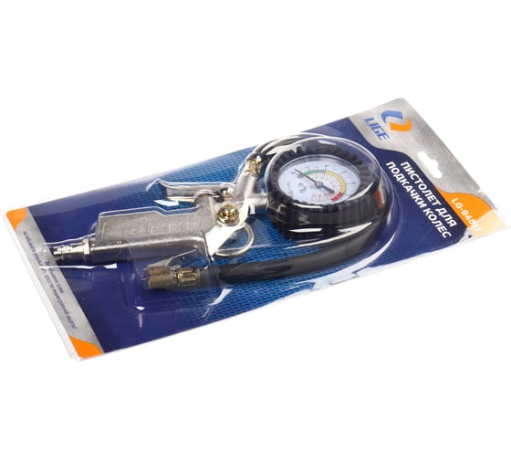 Пистолет для подкачки колес LIGE (0-16 bar, манометр 75мм, шланг 365мм) LG-94811 885848
