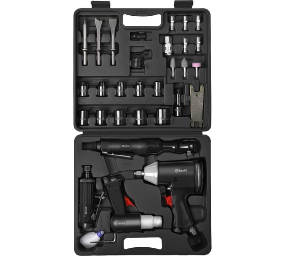 Набор пневмоинструмента для компрессора БелАК 34 предмета, в кейсе БАК.32142